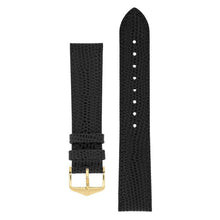 Load image into Gallery viewer, Hirsch RAINBOW Lizard Embossed Leather Watch Strap in BLACK