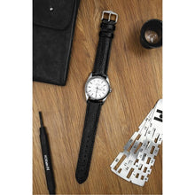 Load image into Gallery viewer, Hirsch RAINBOW Lizard Embossed Leather Watch Strap in BLACK