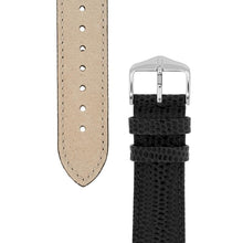 Load image into Gallery viewer, Hirsch RAINBOW Lizard Embossed Leather Watch Strap in BLACK