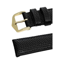 Load image into Gallery viewer, Hirsch RAINBOW Lizard Embossed Leather Watch Strap in BLACK