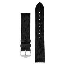 Load image into Gallery viewer, Hirsch RAINBOW Lizard Embossed Leather Watch Strap in BLACK